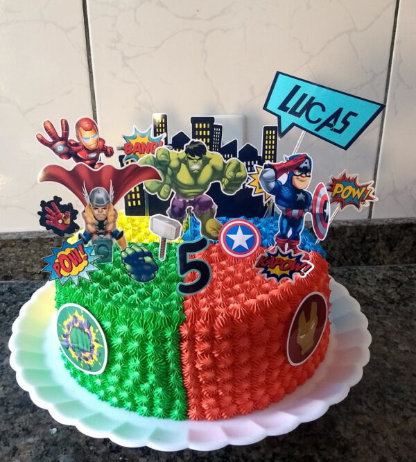 Arquivo de Corte Topo de Bolo Vingadores 04