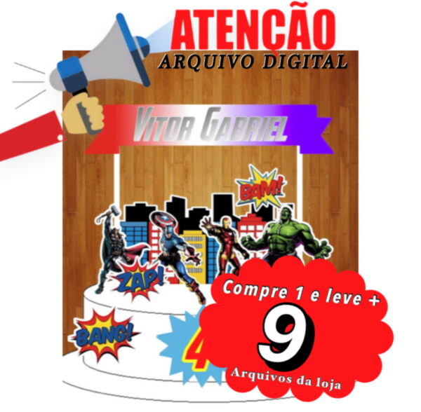 Arquivo de corte Topo de Bolo - Vingadores - Image 3