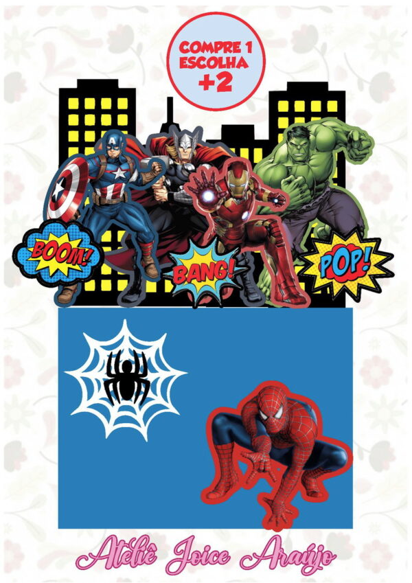 182 - Arquivo de Corte Topo de Bolo Vingadores 2