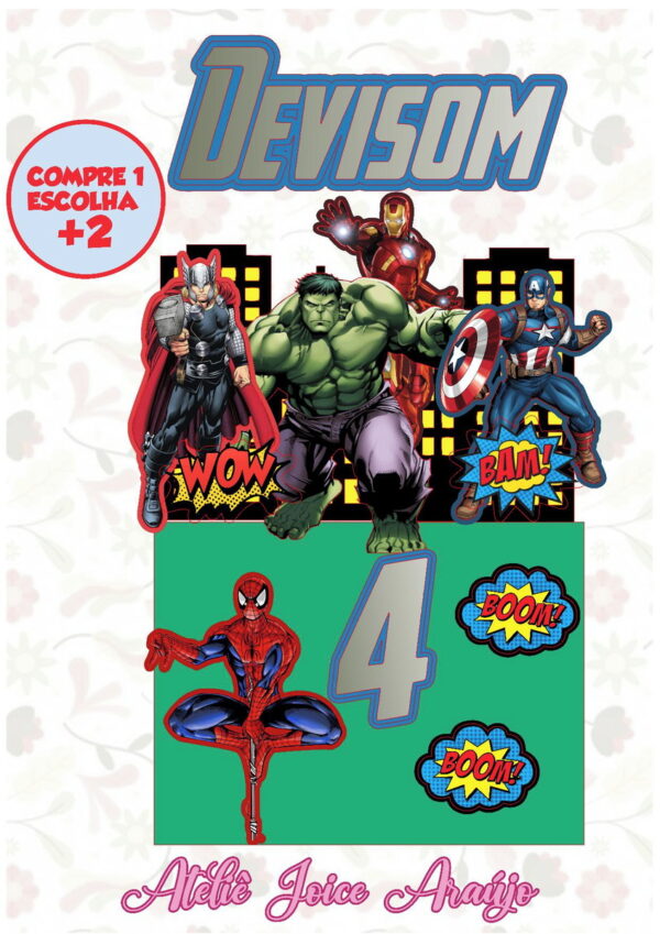 183 - Arquivo de Corte Topo de Bolo Vingadores 3