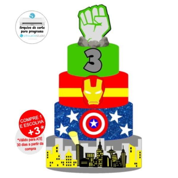 Arquivo de Corte Topo de Bolo Vingadores