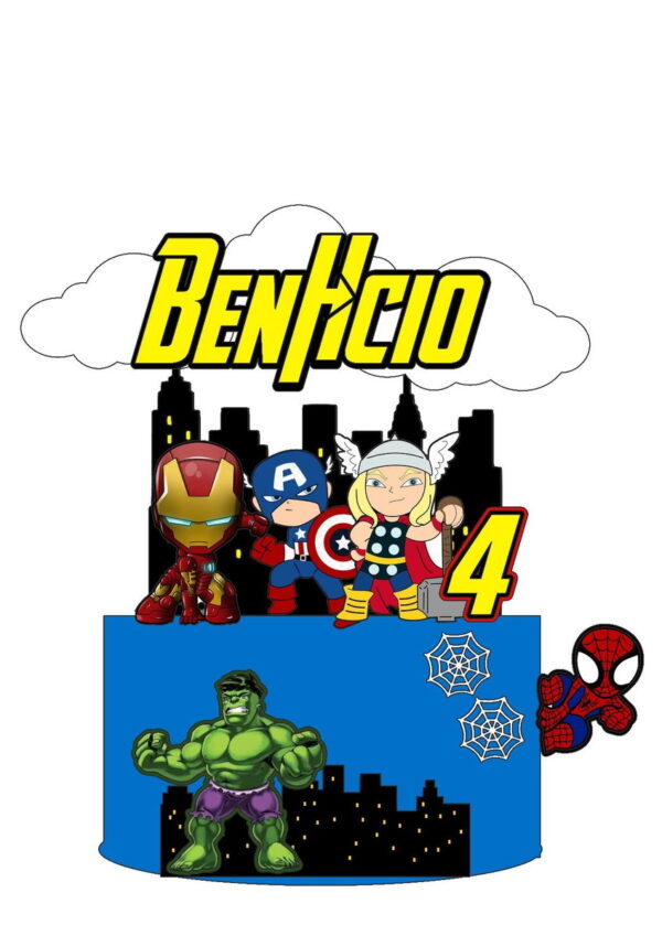 Arquivo de Corte Topo de Bolo Vingadores