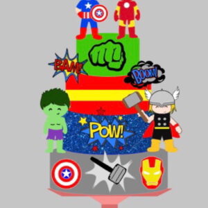 Arquivo de corte topo de bolo vingadores baby STUDIO