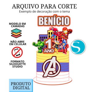 Arquivo de Corte Topo de Bolo - Vingadores Baby