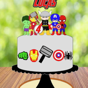 Arquivo de Corte Topo de Bolo Vingadores Camadas Cute