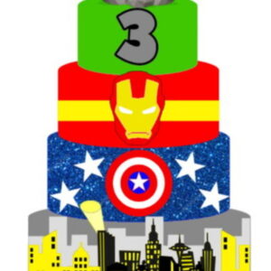 Arquivo de Corte Topo de Bolo Vingadores Camadas Studio