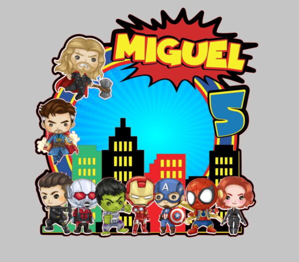 Arquivo de Corte - Topo de Bolo Vingadores Cute 2 - Imagem 2