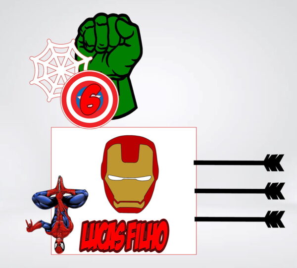 Arquivo de Corte Topo de Bolo Vingadores Studio 004