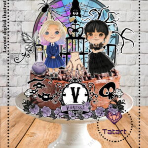 Arquivo de Corte Topo de Bolo Wandinha Cute -001