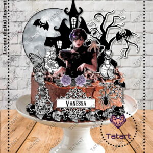 Arquivo de Corte Topo de Bolo Wandinha -002