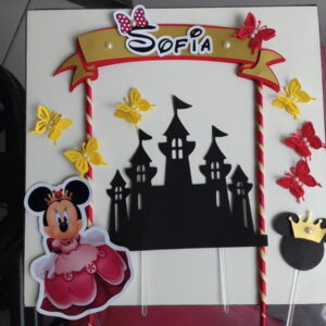Arquivo de Corte Topo do Bolo Minnie Princesa Vermelha+BRIND