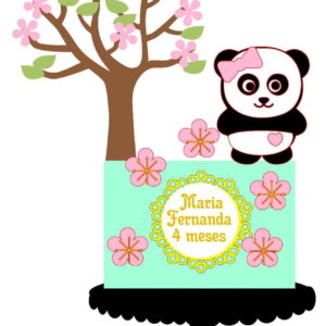 Arquivo de Corte Topo de Bolo Urso Panda Cute 001
