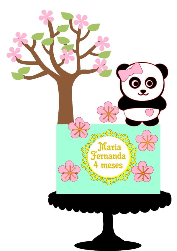 Arquivo de Corte Topo de Bolo Urso Panda Cute 001