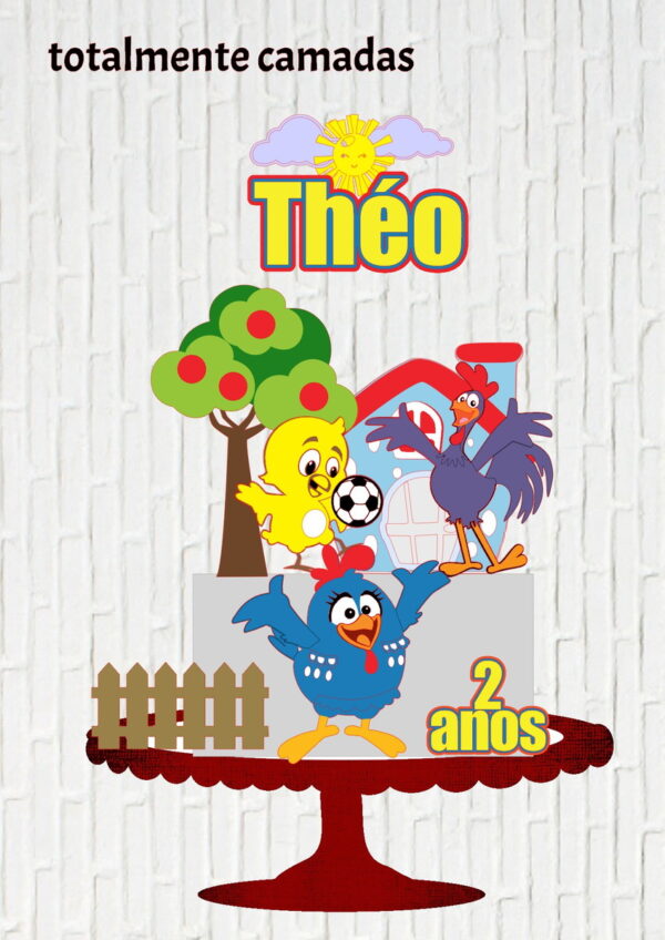 Arquivo de Corte Topo Galinha Pintadinha Camadas