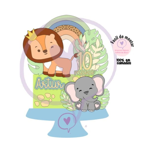Arquivo de Corte Topo Leão e Elefante 1