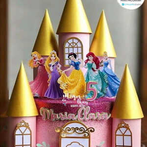 Arquivo de Corte: Topo Princesas Disney + Castelo 3d 007