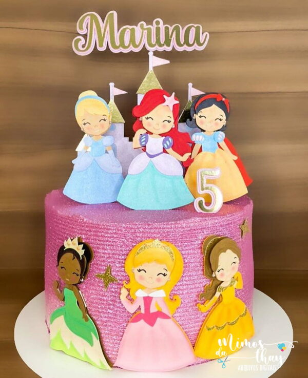 Arquivo de Corte: Topo Princesas Disney Cute em Camadas 008