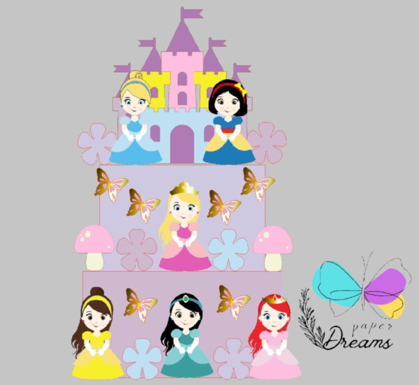Arquivo de Corte Topo Princesas Camadas