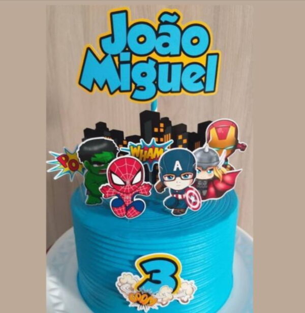 Arquivo de Corte Topo de Bolo Vingadores+3 Arquivos Grátis