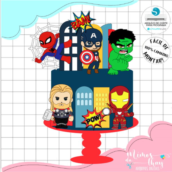 Arquivo de Corte: Topo Vingadores Cute Camadas 007