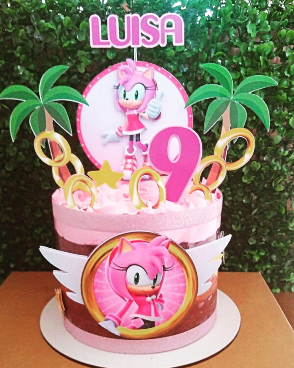 Arquivo de Corte - Topper Bolo Amy (sonic)