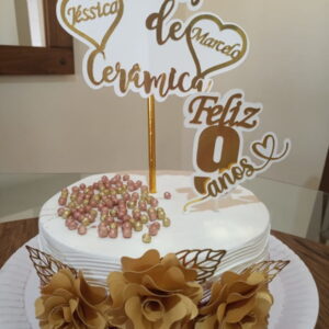 Arquivo De Corte - Topper De Bolo Bodas De Cêramica Laminado
