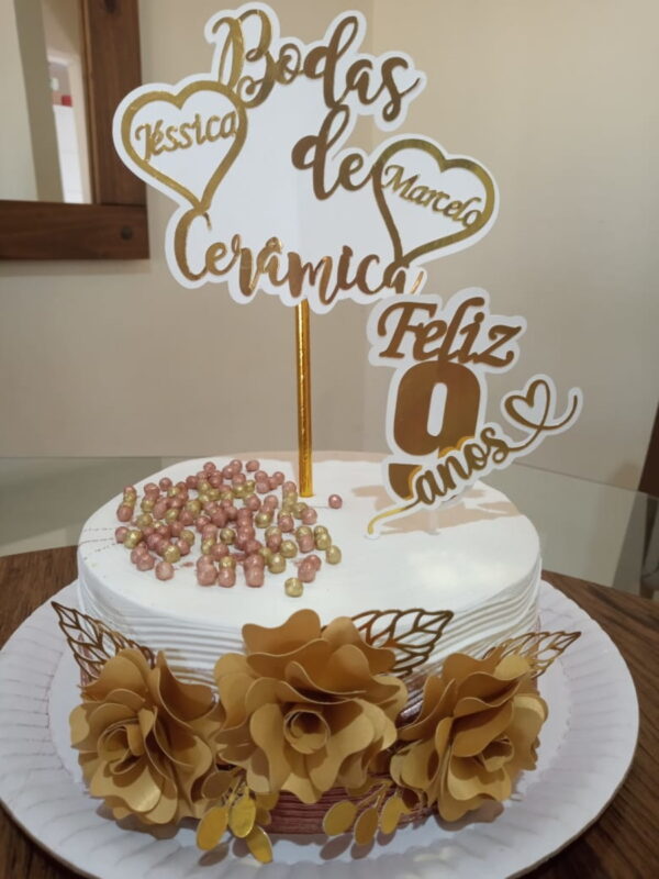 Arquivo De Corte - Topper De Bolo Bodas De Cêramica Laminado