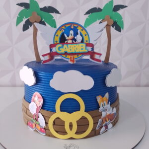 Arquivo De Corte - Topper De Bolo Sonic Em Camadas