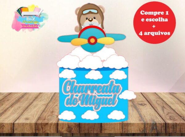 Arquivo de Corte -ursinho Aviador Camadas)-cod-280