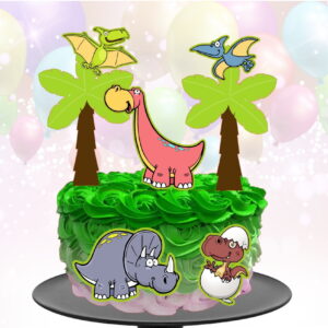 Kit com 5 arquivos de corte 26-DINOSSAURO TOPO DE BOLO CAMAD