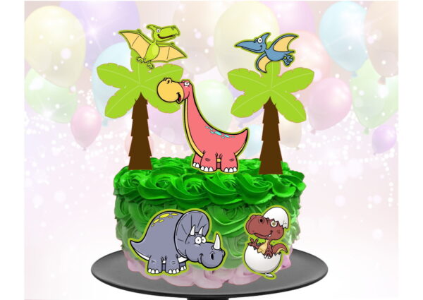 Kit com 5 arquivos de corte 26-DINOSSAURO TOPO DE BOLO CAMAD