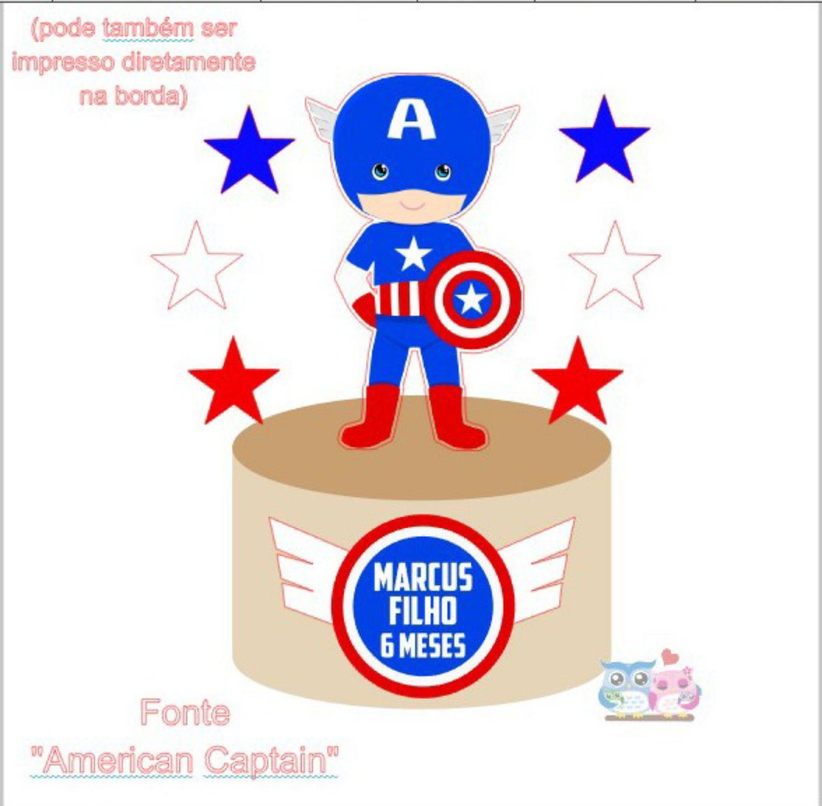 Arquivo de Topo de Bolo do Capitão América