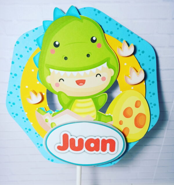 Arquivo Digital-(2387) Topo de Bolo Dinossauro Cute