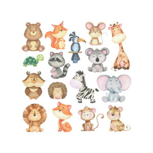 Arquivo Digital Animais Safari Aquarela