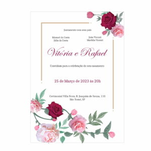 Arquivo digital editável Corel/Convite de Casamento Floral