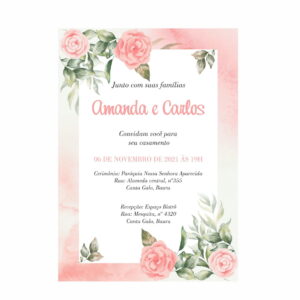 Arquivo digital editável Corel/Convite de Casamento floral