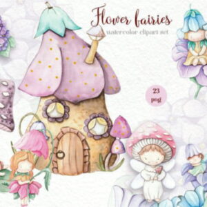 Arquivo Digital Flores e Fadas Aquarela #063#