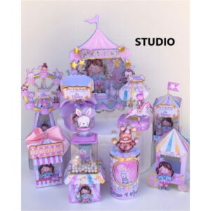 Arquivo Digital Kit Circo Rosa Aquarela Acetato 22tc