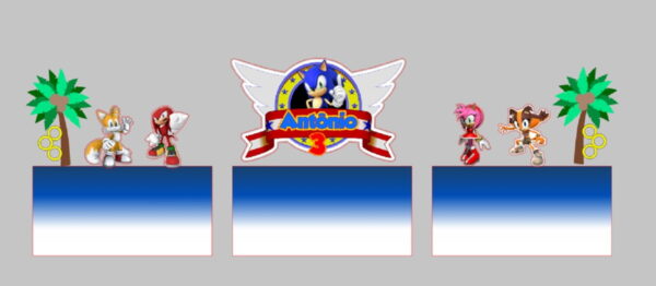 Arquivo digital p/ SILHOUETTE - Topo de Bolo SONIC - Imagem 2
