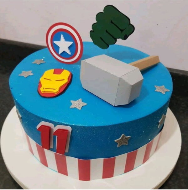 Arquivo digital p/ SILHOUETTE - Topo de Bolo Vingadores 3D - Imagem 3
