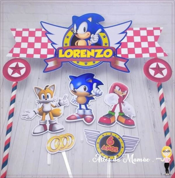 Arquivo Digital para corte topo de bolo Sonic