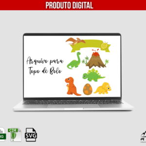 ARQUIVO DIGITAL PARA TOPO DE BOLO "DINOSSAUROS"