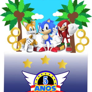 Arquivo digital Silhouette - Topo de bolo Sonic