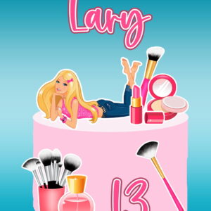 Arquivo Digital Topo de Bolo Barbie Maquiagem #1