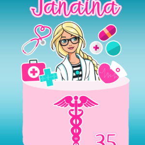 Arquivo Digital Topo de Bolo Barbie Medica #1