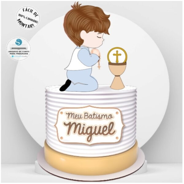 Arquivo Digital - Topo de Bolo Batismo Menino