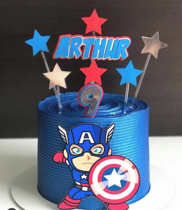 Arquivo corte topo de bolo capitão america+1 DE BRINDE