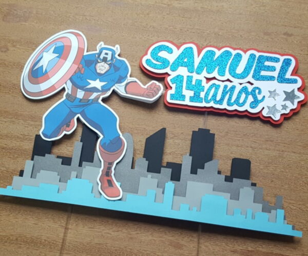 Arquivo digital Topo de bolo capitão america