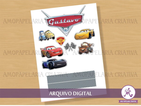 Arquivo digital - Topo de bolo - Carros 3