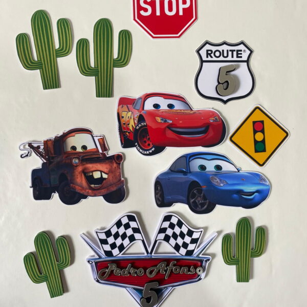 Arquivo Digital Topo de Bolo Carros Disney - Imagem 2